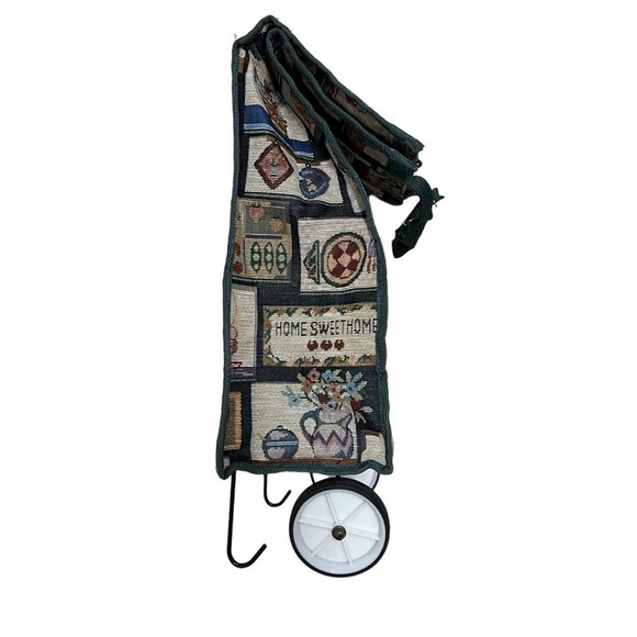 Vintage Home Sweet Home Tapestry Print Collapsible Tote Bag w/ Wheels - Picture 4 of 7